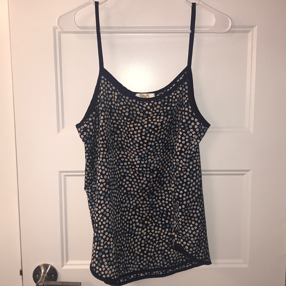 Ladies Navy with gray/teal dots. Size L